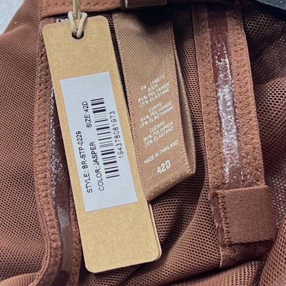 SKIMS Ultra Fine Mesh Strapless Bra Underwire Convertible 42D Jasper - Picture 11 of 13